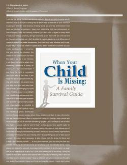 When Your Child Is Missing|Office of Justice Programs