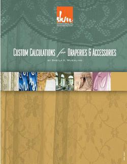 Custom Calculations for Draperies & Accessories|Sheila K. Muehling