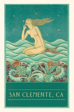 Vintage Journal Mermaid Listening to Stars, San Clemente|Found Image Press