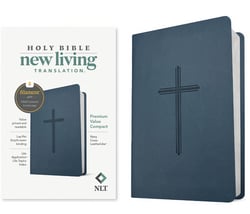 NLT Premium Value Compact Bible, Filament Enabled (Leatherlike, Navy Cross)|New Living Translation